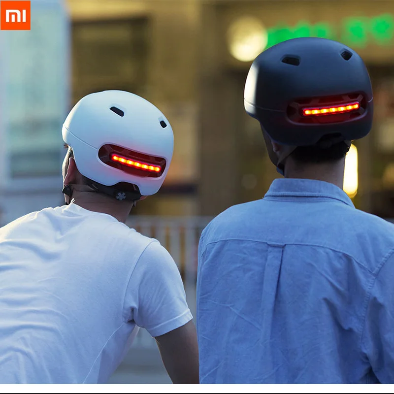 Защитный шлем Xiaomi Mijia Smart4u EPS Регулируемая дышащая вентиляция велосипедный головной убор с подсветкой