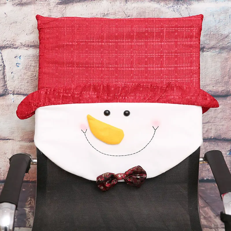 

1PCS Santa Claus Snowman Chair Cover New Year Dinner Table Chair Back Covers Christmas Decorations for Home Decor Party Supplies