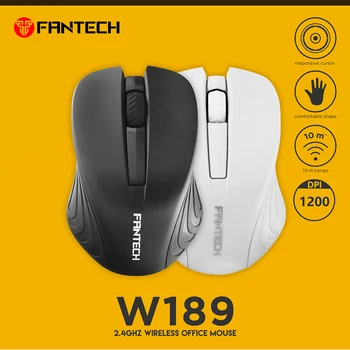 

FANTECH W189 2.4G Wireless Mouse 3 Button 1200DPI Office Computert Mouse Mice 10M WiFi Range 5 Million Times Key Life PC Mouse