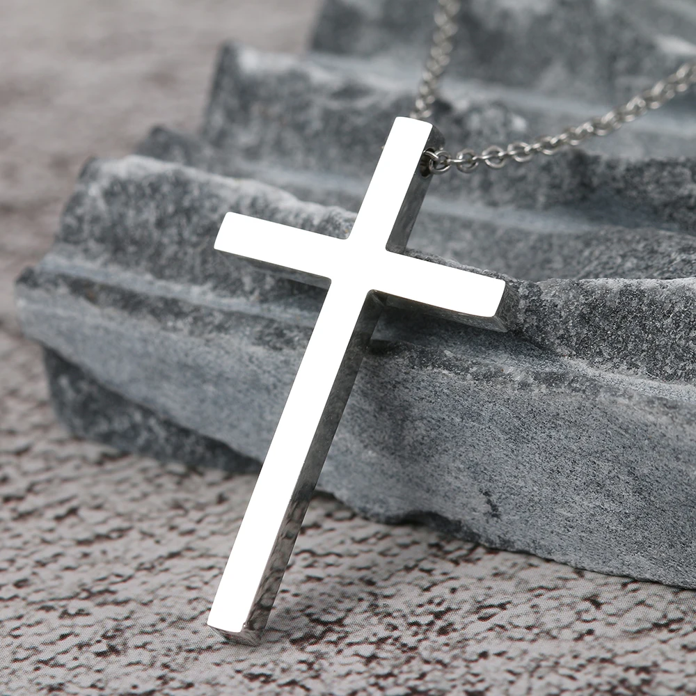 Cross pendant necklace for women stainless steel black rope necklace  minimalist simple vintage statement jewelry - AliExpress
