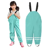 1-9 Years Old Kids Rain Pants Outdoor Waterproof Rainwear Baby Boy Girl Dungarees Windproof Waterproof Mud Jumpsuit Clothes 2