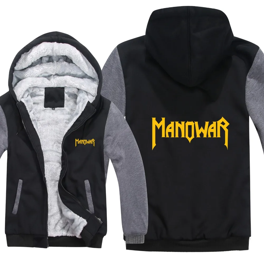 Manowar толстовки для мужчин повседневное пальто шерстяной Лайнер Куртка рок-ролл Группа Manowar кофты Мужской пуловер HS-082