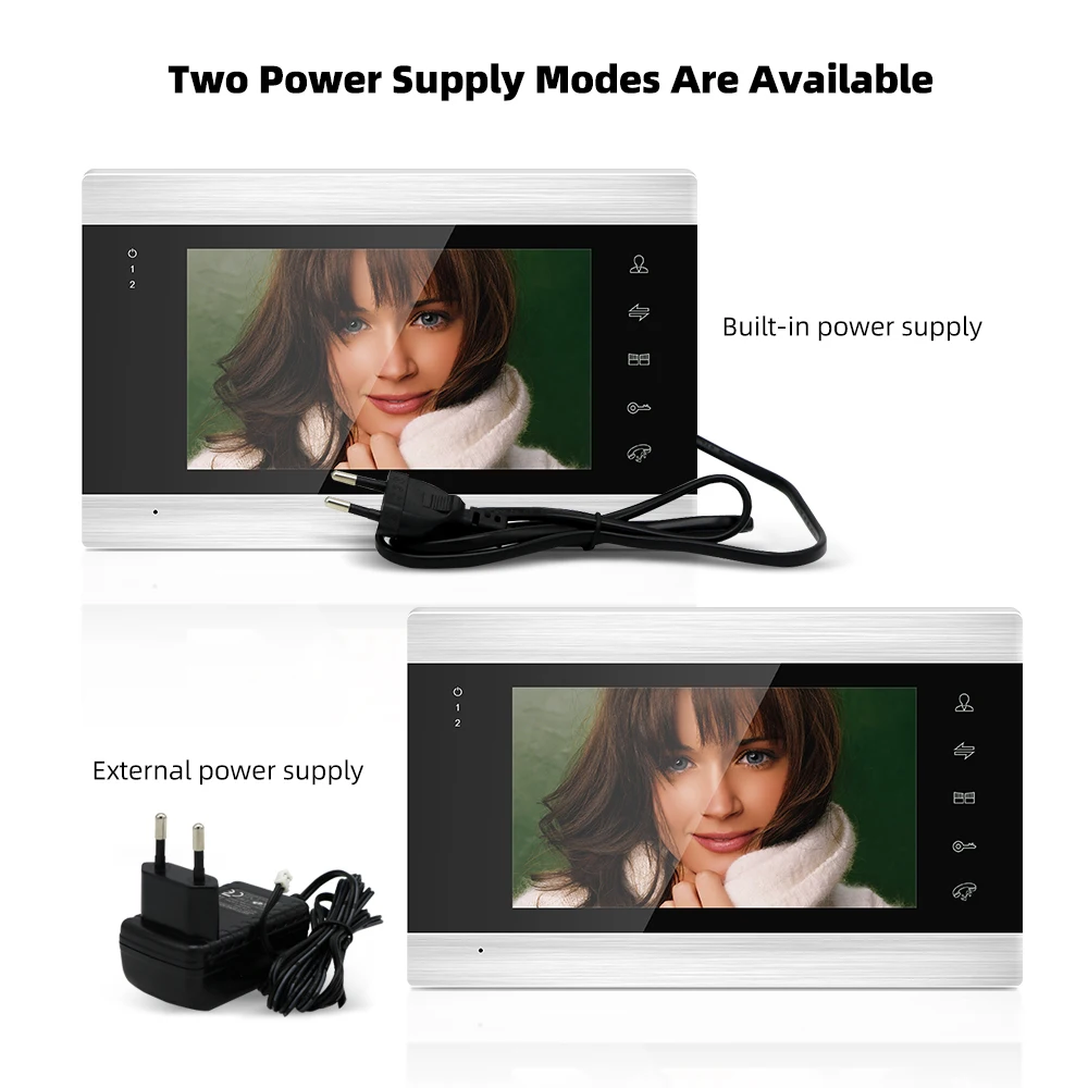 Jeatone Wifi Tuya 7 дюймов видео домофон с 2 шт 720P дверной звонок Система контроля доступа