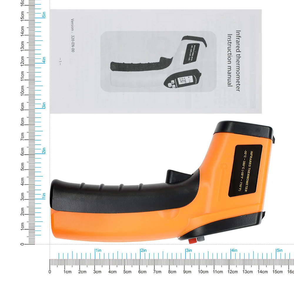 Лазерный lcd цифровой GM320-50~ 380C ИК инфракрасный термометр ИК измеритель температуры Пистолет Бесконтактный гермометр