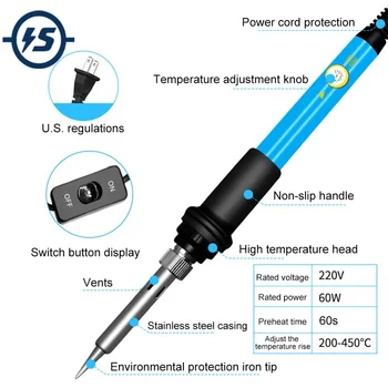 

110V Internal Heating Type Thermostat Electric Soldering Iron Switch Internal Heating Temperature Adjustable 936 Iron Tip