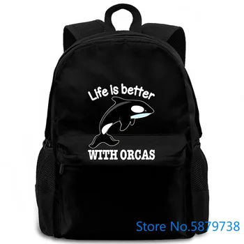 

Cute Killer Whale - Life Is Better with Orcas Interesting Pictures Slim Basic Models women men backpack laptop travel