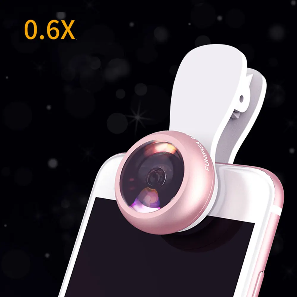 

2 Functions Mobile Phone Lens 0.6X Wide Angle Len & 15X Macro HD Camera Lens Universal for All Phone