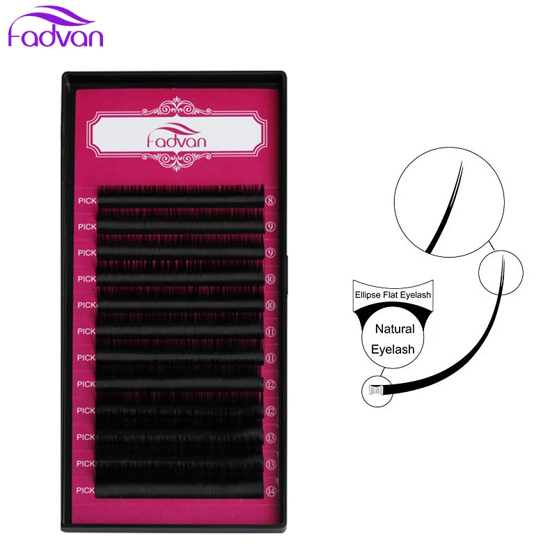 

Ellipse Flat Eyelash Extensions 0.15 0.20mm Curl C D Length 8-15mm Mix Shine Black Split Tips Light Double-tips Single Lashes