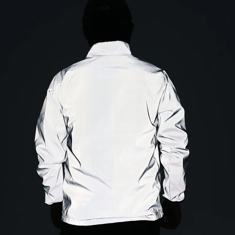 Dropshipping New Reflective Jacket for Men Cool Hip Hop Coat Night Glow  Male Jackets Streetwear Jaqueta Masculino AliExpress