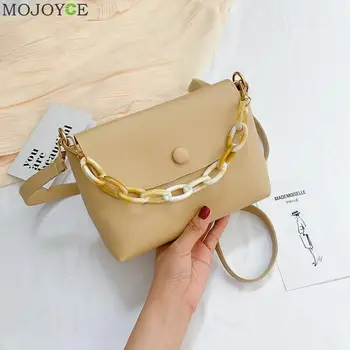 

Casual Travel Shoulder Messenger Bag PU Leather Women Classic Texture Creative Design Chic Chain Crossbody Handbag