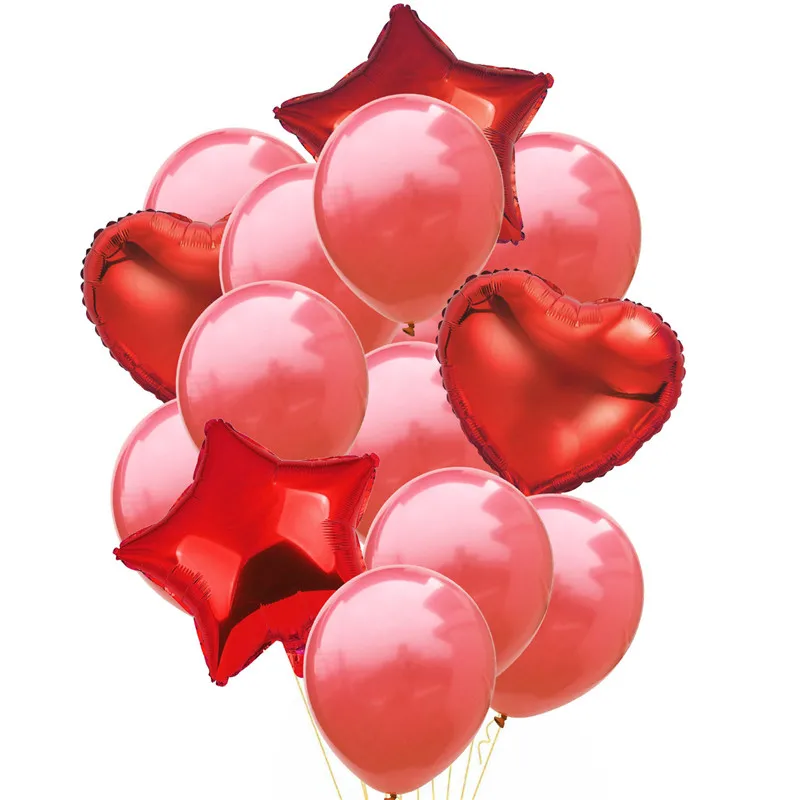 14 шт латексные конфетти праздничные украшения из шаров воздушные шары комбинации Юбилейная Свадьба Помолвка счастливый воздушный шар для вечеринки на день рождения - Цвет: Красный
