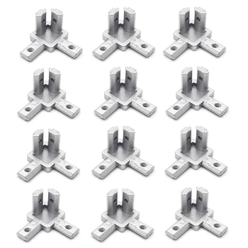 

T-Slot Aluminum Stretch Profile 2020 Series 3-Way Angle Bracket Connector With Screw