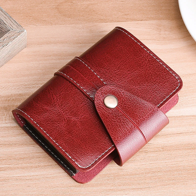 Cow Leather Credit/bank/ID Card Holder Wallet Case Red/brown/pink/blue/black Business