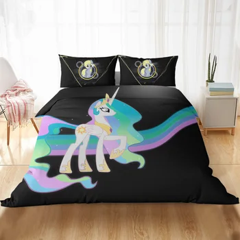 

Game Pony Cute Bedding set King-Full Size Skin-Friendly Bedclothes Include Duvet Cover Pillowcase Print Home Textile Bed Linens