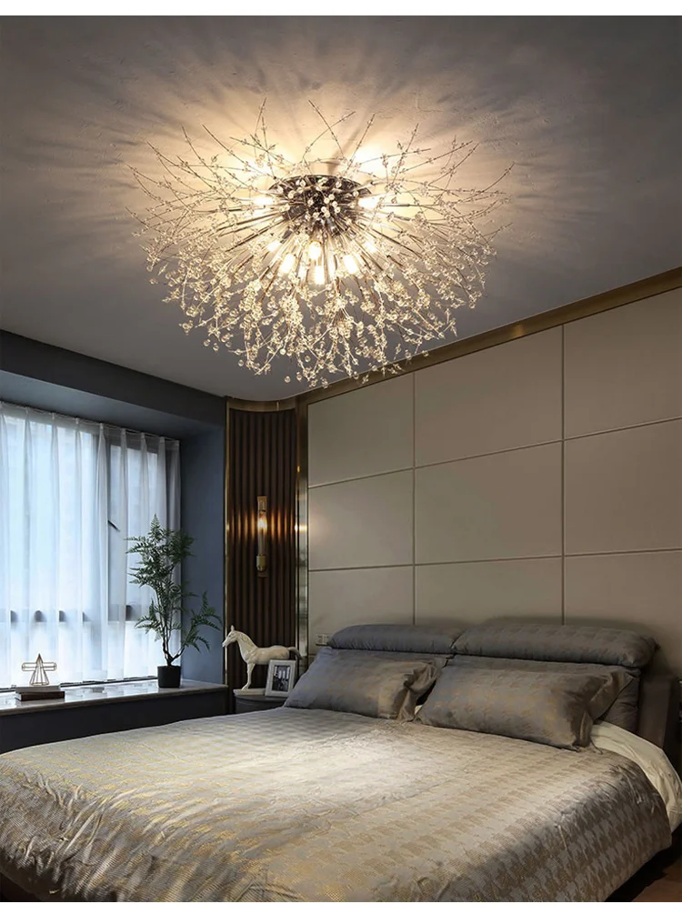 Современная хрустальная Потолочная люстра с одуванчиком декоративные