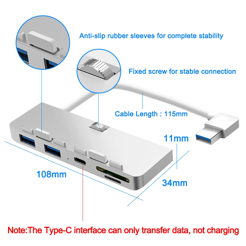 Rocketek USB 3,0 концентратор 3-Порты и разъёмы диспенсер адаптер с SD/TF кард-ридер для iMac 21,5 27 PRO Slim Unibody компьютер