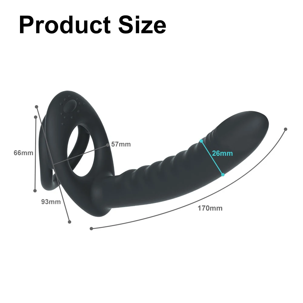 Double Penetration Vibrator Sex Toys For Couples Strapon Dildo Vibrator Strap On Penis Rings Adult Sex Toys For Women Man — view 5