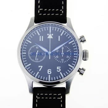 

Sapphire Glass German Style Fieger Mechanical Seagull Movement Chronograh Pilot Watch B-UHR Heated BGW9 Luminous 100M WR