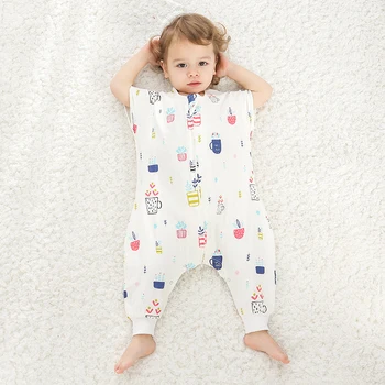 

Baby Onesies sleeping bag Newborn Sleep Sack Short sleeve sleepsack Gauze Summer Breathable Printing