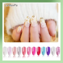 LaMaxPa прозрачная розовая прозрачная акриловая пудра 10 грамм 3D Гвозди maincure резьба расширение цветная акриловая пудра DIY украшения для ногтей