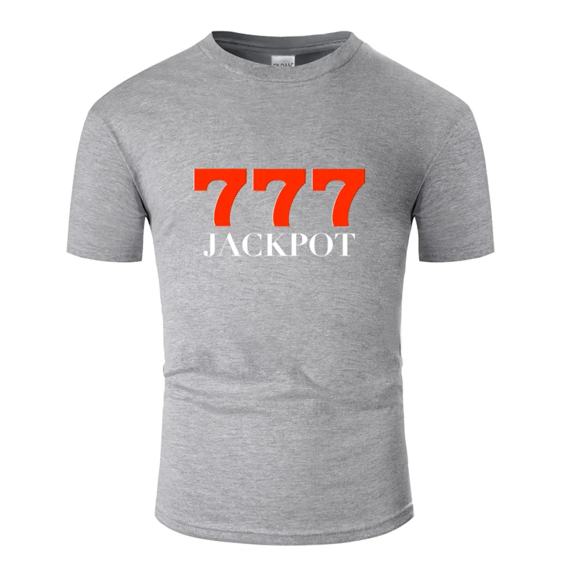 Men-Gray Футболка с забавным принтом lucky jackpot, Подарочная идея казино, одежда, мужская футболка, против морщин, короткий рукав, Топ в стиле хип-хоп - Цвет: Men-Gray