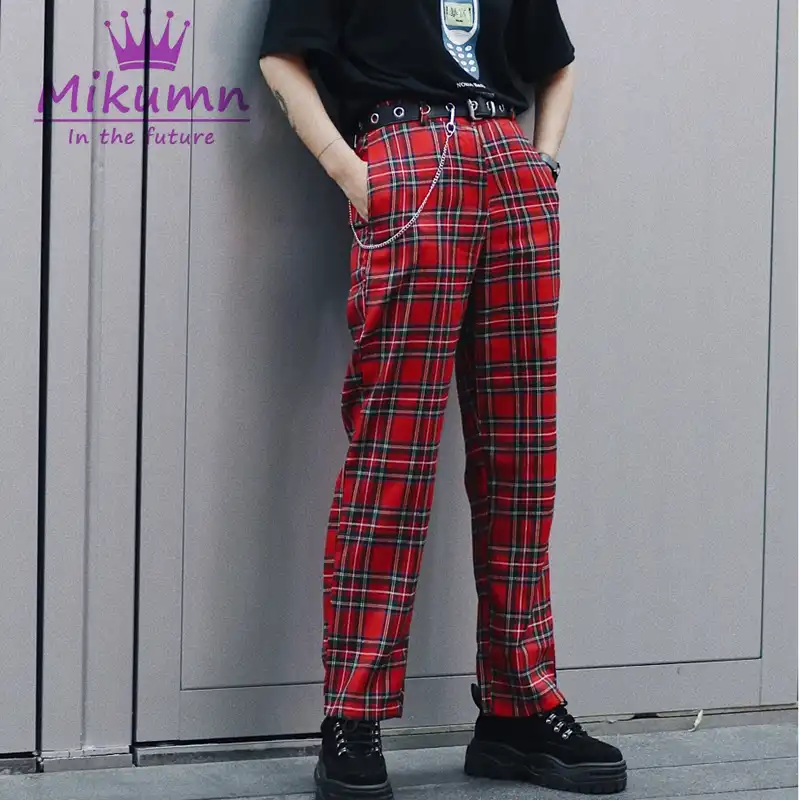 plus size plaid pants punk