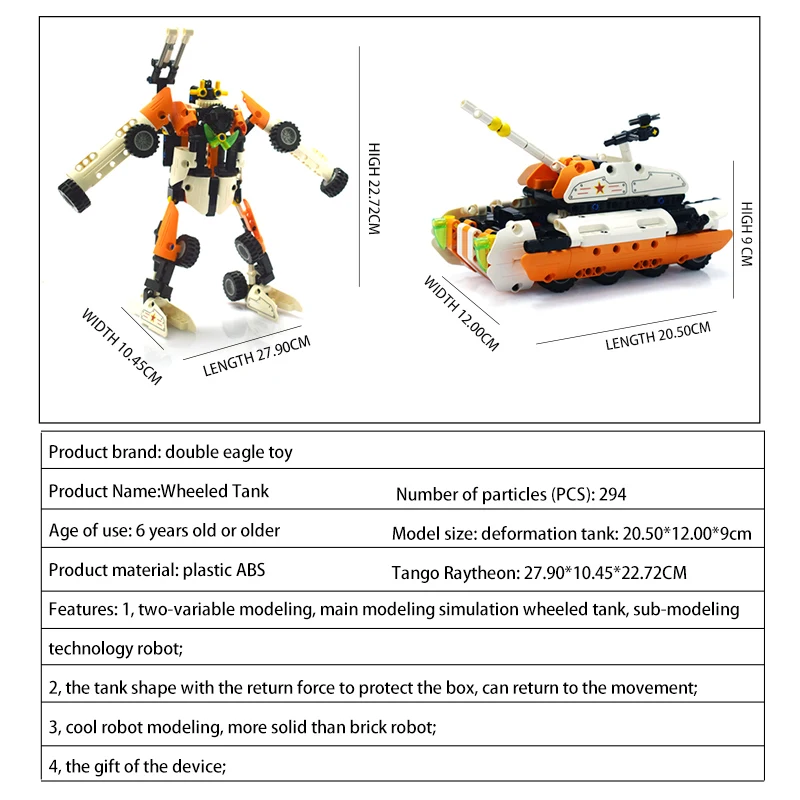 Cada 2 In 1 Deformation Robot Wheeld Tank Model Building Blocks Diy Bricks  Sets Education Toys For Children - Blocks - AliExpress