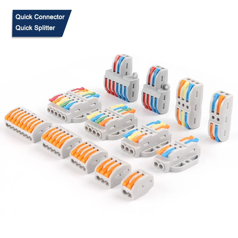 5PCS Fast Wire Cable Connectors Universal Compact Conductor Spring Splitter Wiring Connector Push-in Terminal Block For Electric