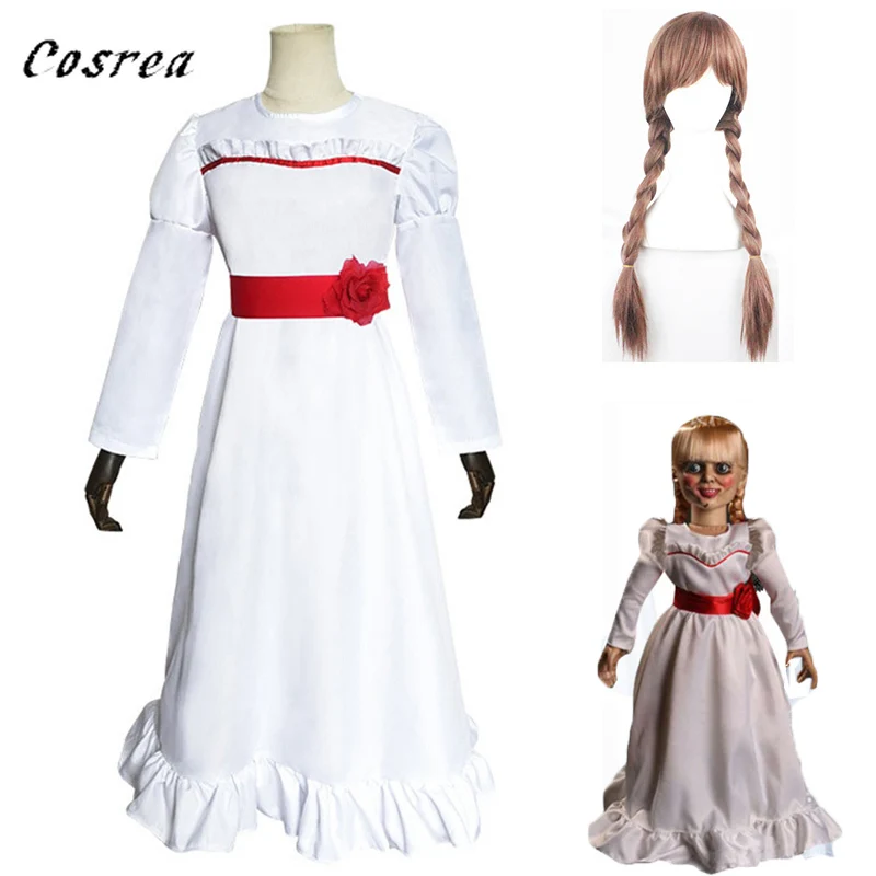Костюм для косплея из фильма Annabelle белое платье взрослых карнавальный костюм на
