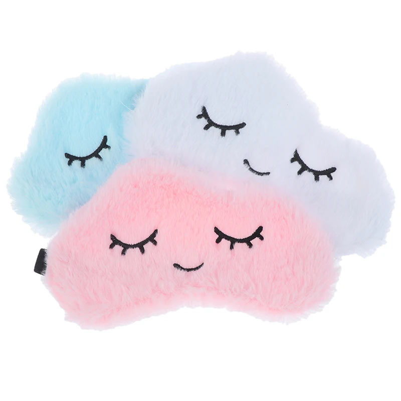 Soft Cartoon Cloud Eye Cover Blindfold Cute Eyelashes Sleep Shade Eyepatch Sleeping Aid Eye Patch Gift