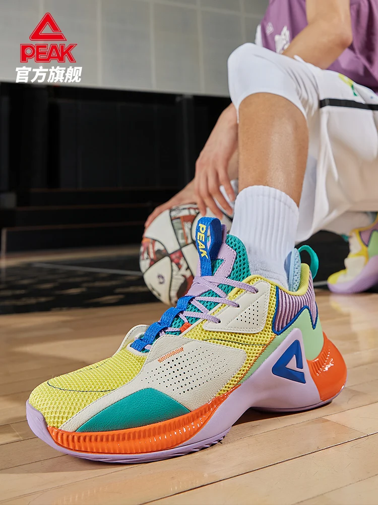 Peak Basketball Shoes 2021 Spring New Black and White Shoes Men's Practical Basketball Shoes