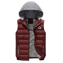 Стиль пуховик пуховый хлопковый жилет Для мужчин, осенне-зимняя обувь в Корейском стиле-Стиль тренд красивый жилет пальто Для мужчин, теплый жилет