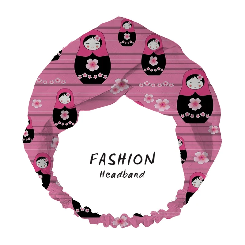 

Hair Accessories 2020 Summer Style Hairbands Matryoshka Print Headbands Women Cross Turban Bandage Bandanas Women Scrunchies