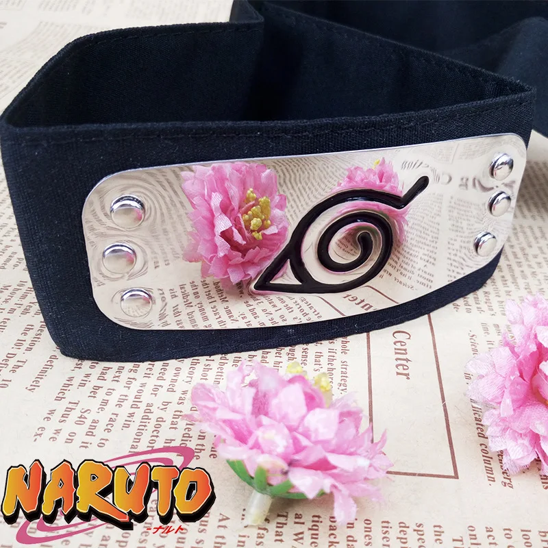 Naruto diadema Cosplay de Anime de Japón Logotipo de Metal chapado en oro casco Protector para frente Cosplay Halloween fiesta de cumpleaños sombrero - Imagen 3