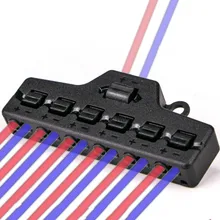 5 pces led divisor terminal 1 em 6 para fora conector rápido terminais push post