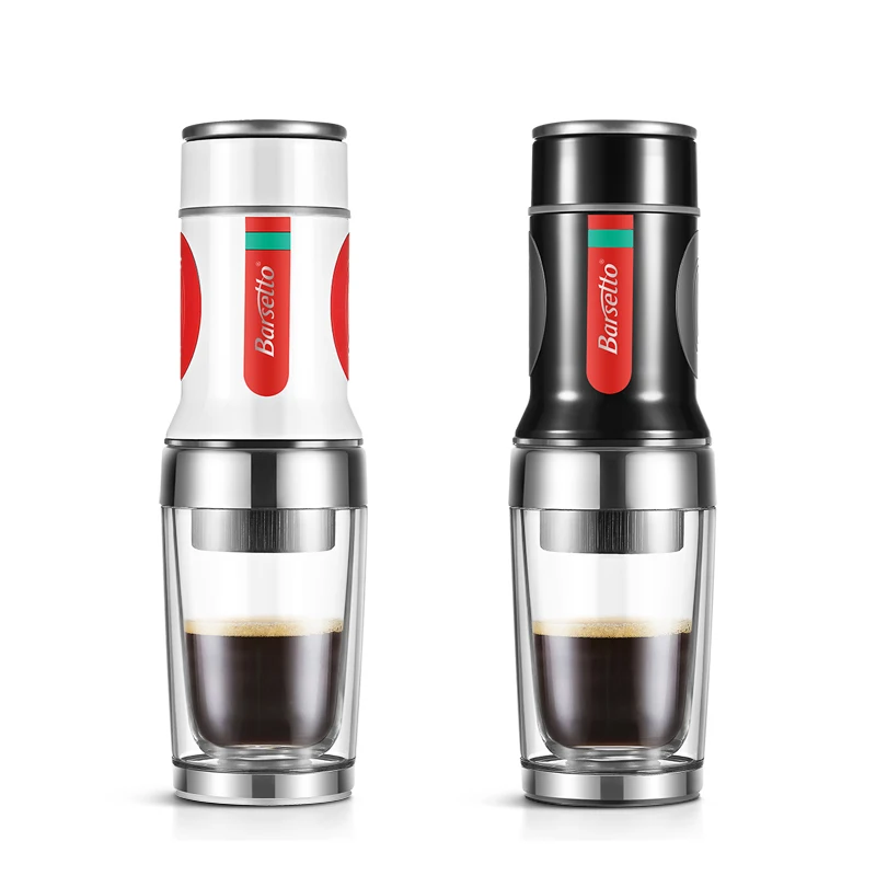 Barsetto Portable Hand Press Coffee Maker Mini Handheld Espresso Pods Coffee Cap