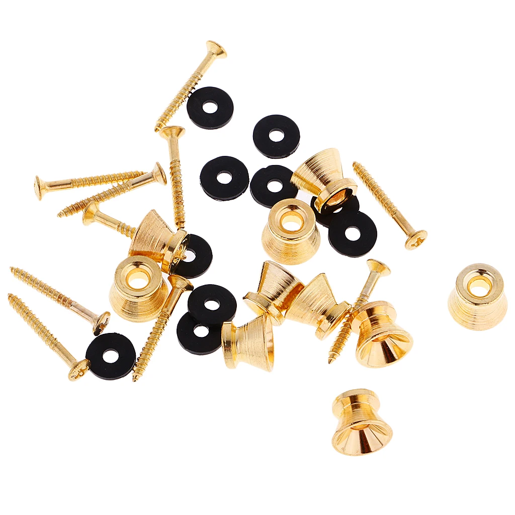 10Pcs Strap Button Lock Pin For Guitar/Ukulele/Bass Accs Replacement W/Screw