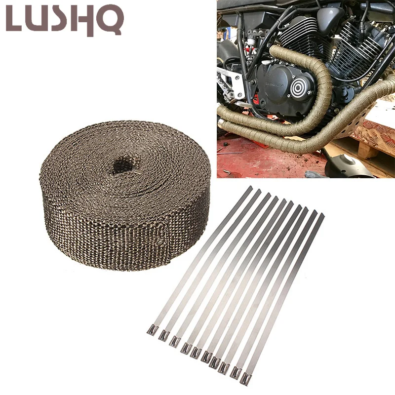 Nastro Termico Per Tubo Di Scarico Moto Per Yamaha Virago 535 Fz1 Aerox 50Cc Xvs 950 Xvs 1100 Majesty 400 Vino Vstar 650 Fazer 600