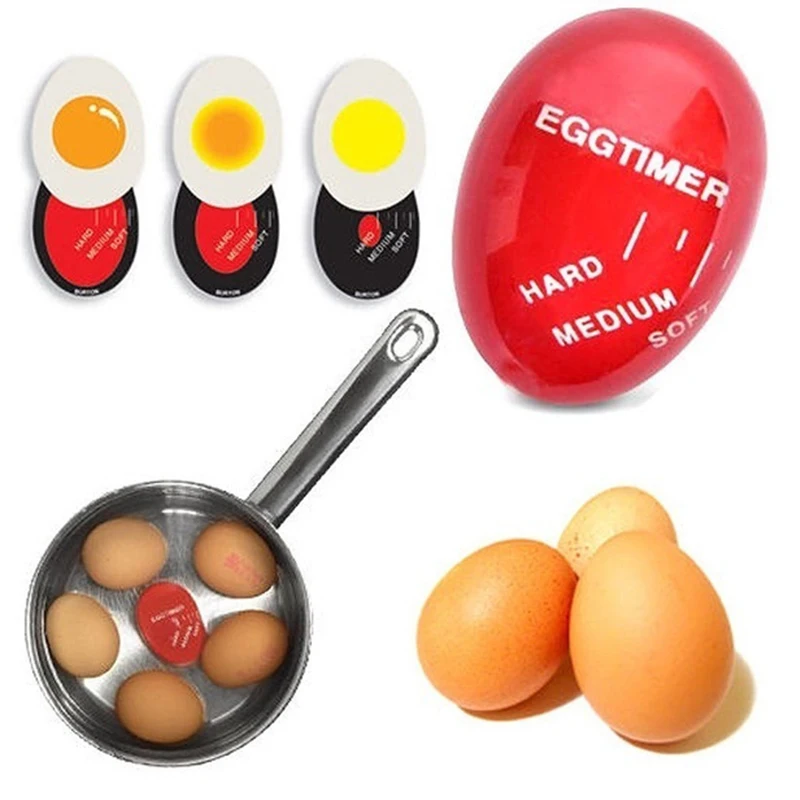 Egg Perfect Color Changing Timer Yummy Soft Hard Boiled Eggs Cooking Kitchen Eco-Friendly Resin Red Eggs tools