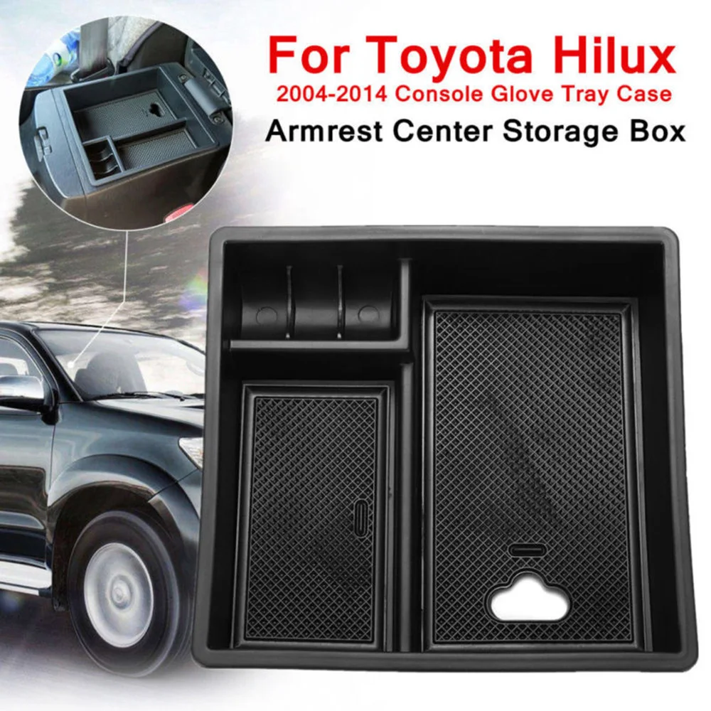Горячая лоток подлокотник центральной ящик для хранения Toyota Hilux 2004-2014 аксессуары
