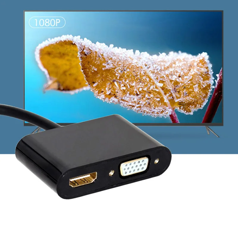 VGA к HDMI VGA адаптер конвертер сплиттер аудио+ преобразователь из VGA в HDMI сплиттер для портативных ПК к HDTV HD мониторов