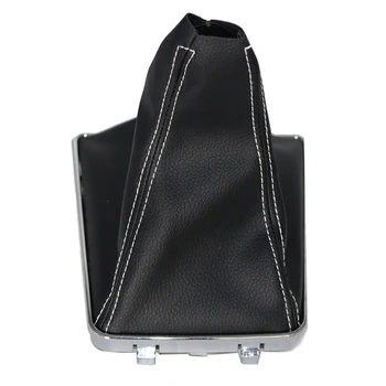 

Chrome Leather white line Gear Shift Knob Cover boot For OPEL ASTRA III H 1.6 VAUXHALL 2004-2010 Stitch Shift Knob Shifter cover