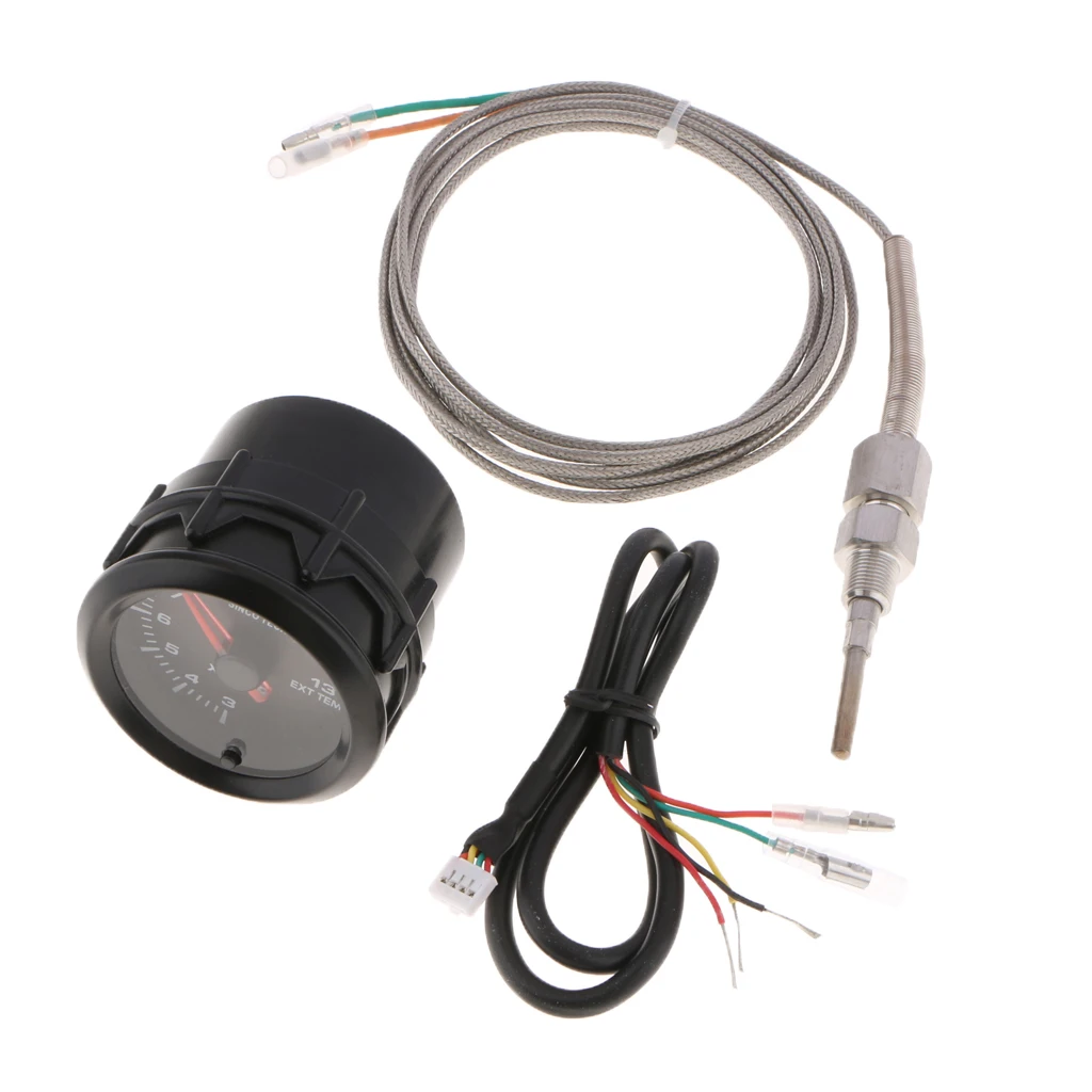 2''52mm 7 Color LED Car Exhaust Gas Temp Gauge EXT Temp Meter EGT With Sensor