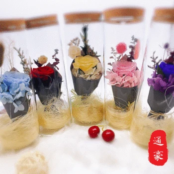 

Eternal Life Rose Finished Colorful Light Emitting Wishing Bottle Girlfriend Flowers Bouquet Decoration Creative Gifts Wholesale