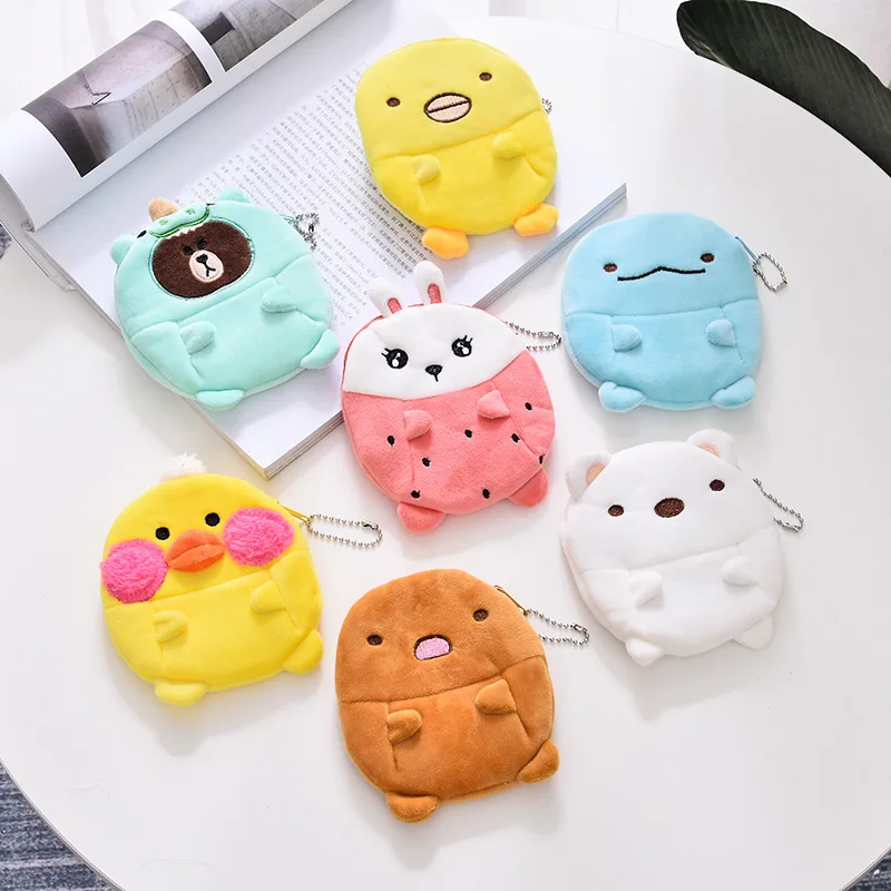 Coin Wallet Plush Zipper FUDEAM Rabbit Girl Bear Mini Cute Cartoon Women Children Oval