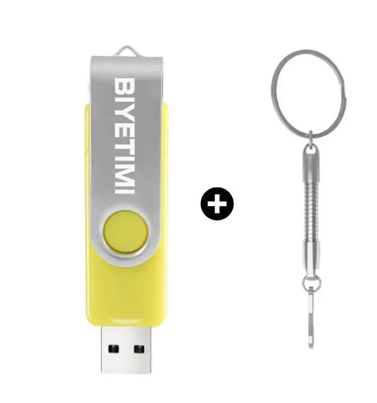 Yellow with chain Miniseas Многофункциональный USB флэш-накопитель 64 Гб cle usb флеш-накопитель 32 Гб оперативной памяти, 16 Гб встроенной памяти, 8 ГБ 4 ГБ USB 2,0 флеш-накопитель для android/ПК memoria - Цвет: Yellow with chain