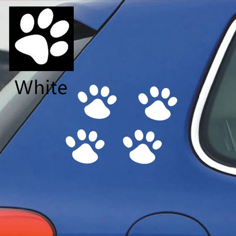 

Animal Cat Paw Print Funny Vinyl Decal Motorcycle Car Sticker Black/White