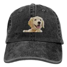 Золотой ретривер щенок тренд печать Ковбой шляпа Мода Бейсболка для мужчин и женщин черный