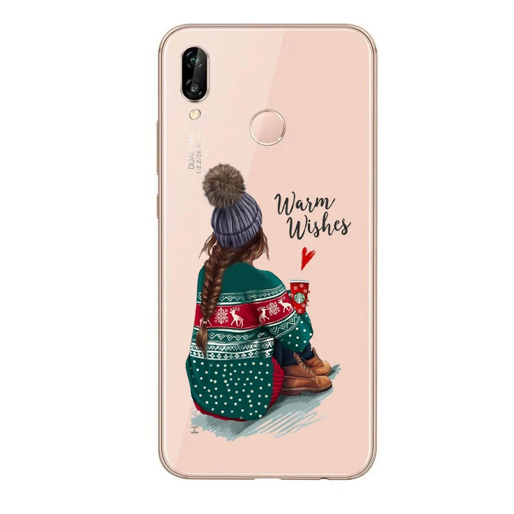 TPU Мультяшный Рождественский чехол для huawei P30 Lite P30Pro Санта Клаус мягкий телефон чехол для huawei P10 P20 Lite P20Pro mate 10 20Pro чехол - Цвет: TPU