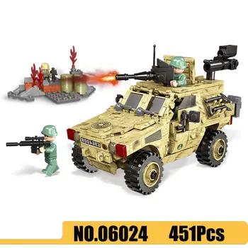 

XB Military Series 06024 451Pcs Military Car - VBL Wheeled Armored Vehicle Building Blocks Bricks Toys Children Gift